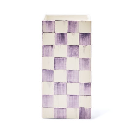Violet Check Pillar Vase