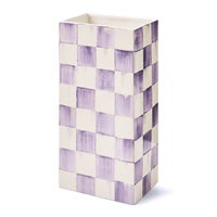Violet Check Pillar Vase