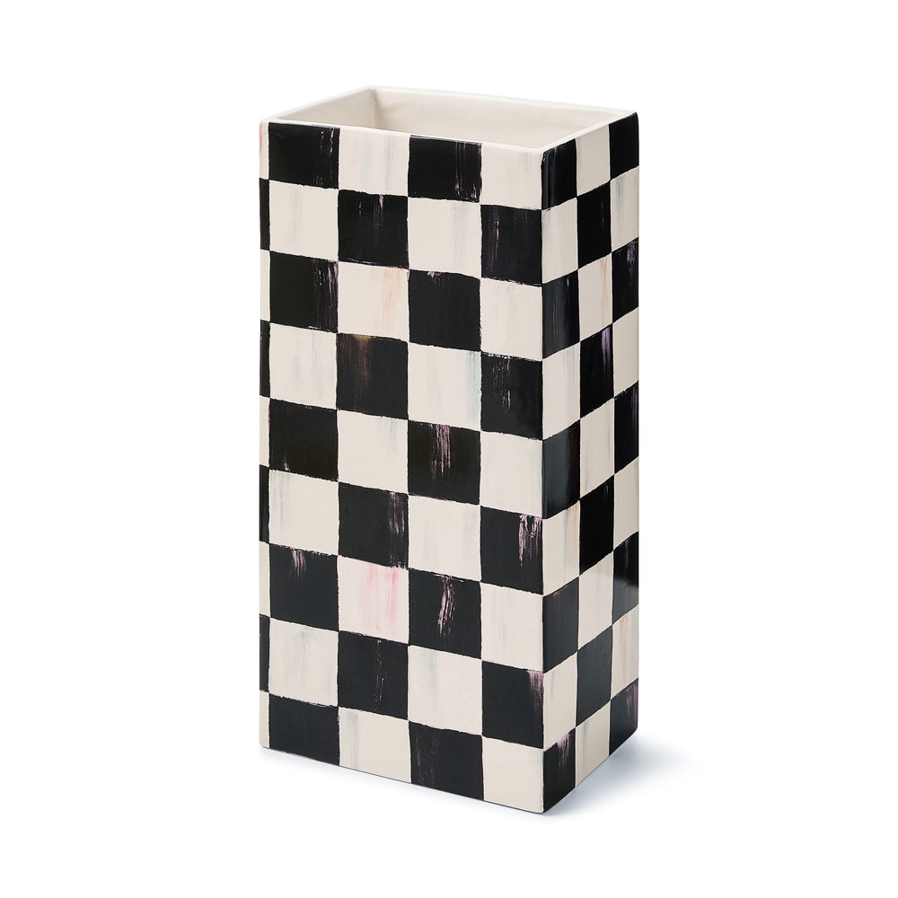 Violet Check Pillar Vase - Courtly Check mackenzie-childs Panama imagen 1