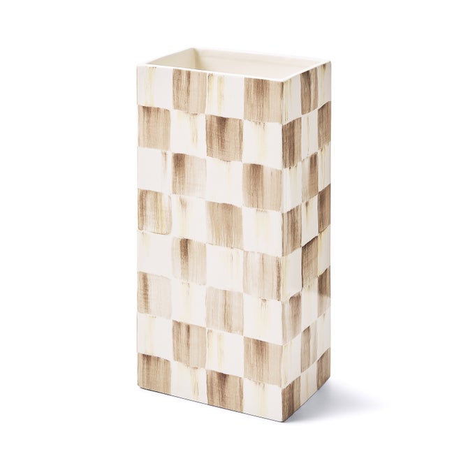Mocha Check Pillar Vase image number 0