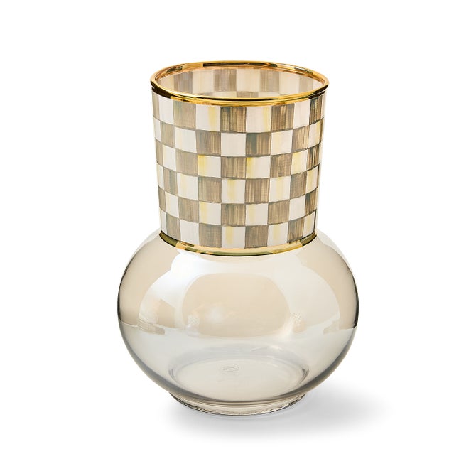 Sterling Check Glass Vase image number 0