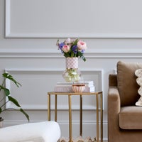 Rosy Check Glass Vase