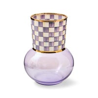 Violet Check Glass Vase