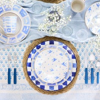 Indigo Check Round Platter