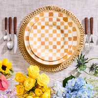 Honey Check Round Platter