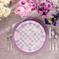 Lilac Check Round Platter
