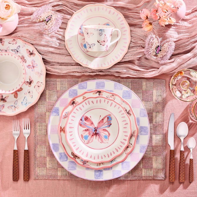 Lilac Check Round Platter image number 3