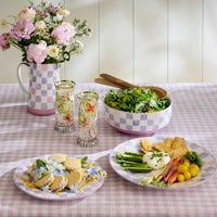 Lilac Check Round Platter