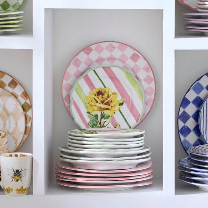 Pink Check Round Platter image number 6