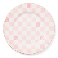 Pink Check Round Platter