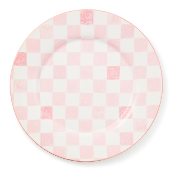 Pink Check Round Platter image number 0