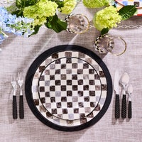 Black Check Round Platter