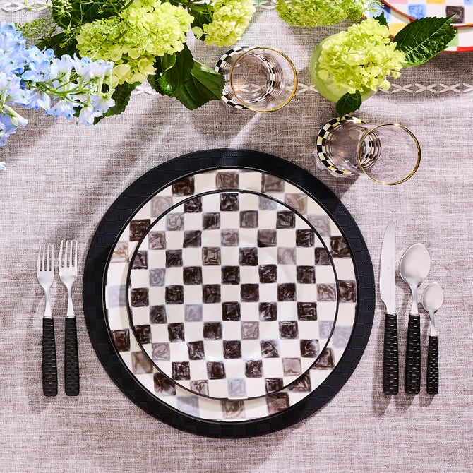 Black Check Round Platter image number 4