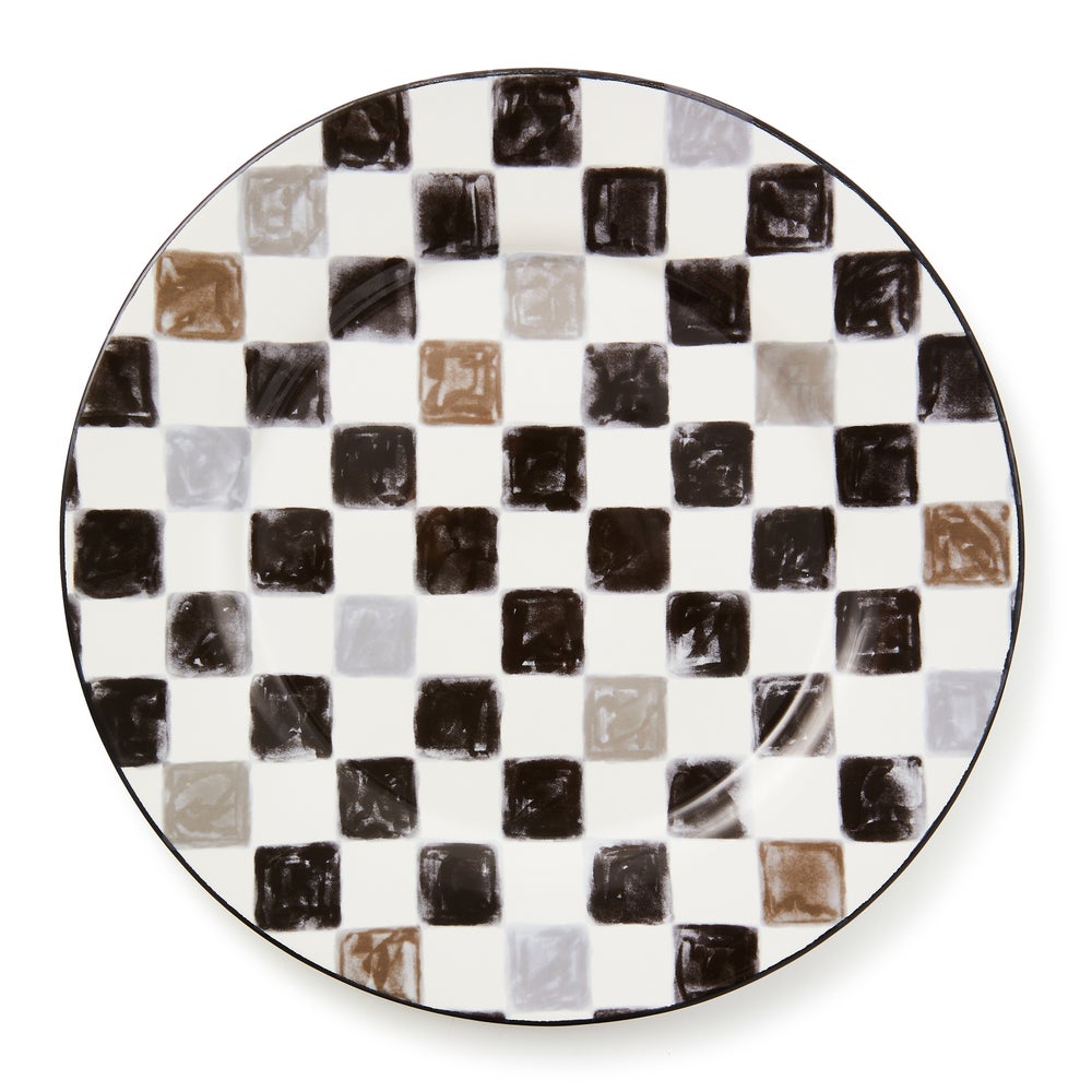 Check Round Platter - Black mackenzie-childs Panama imagen 1