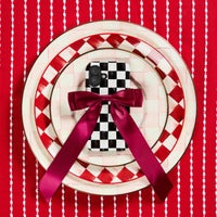 Cherry Check Dinner Plates, Set of 4