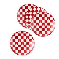 Cherry Check Salad Plates, Set of 4