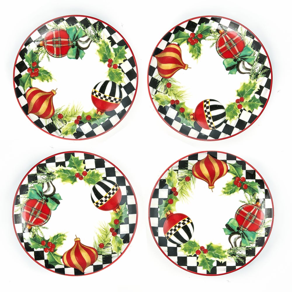 Deck the Halls Appetizer Plates, Set of 4 mackenzie-childs Panama imagen 1