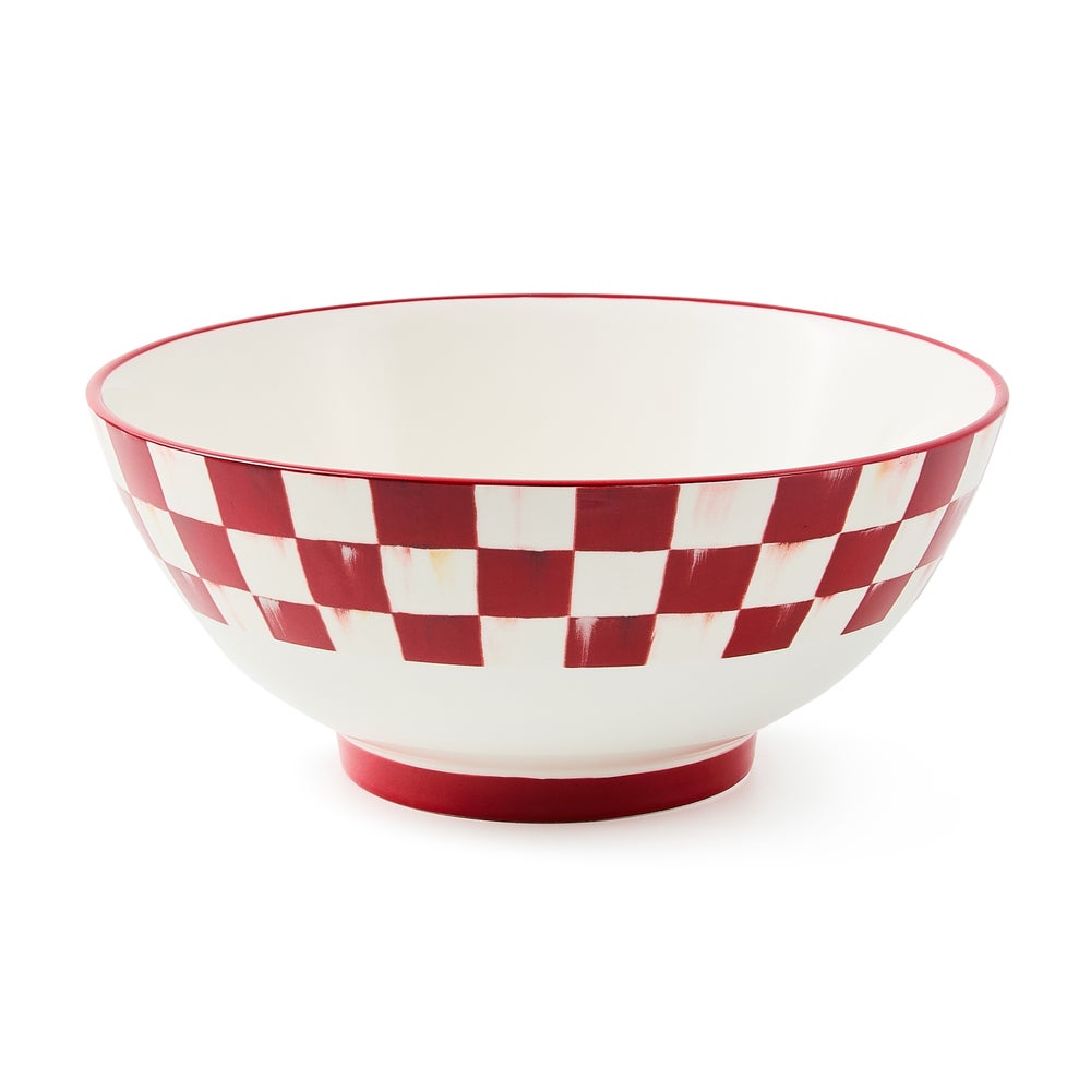 Cherry Check Serving Bowl mackenzie-childs Panama imagen 1 Cherry Check Serving Bowl mackenzie-childs Panama imagen 1