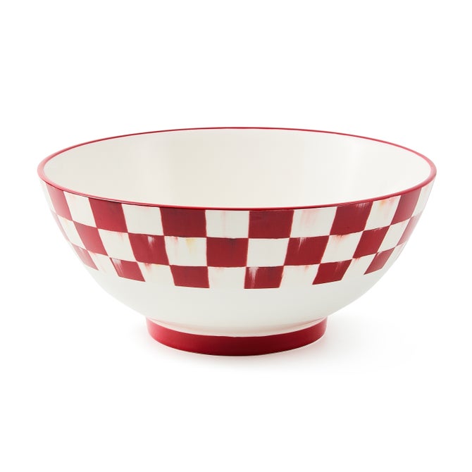 Cherry Check Serving Bowl image number 0