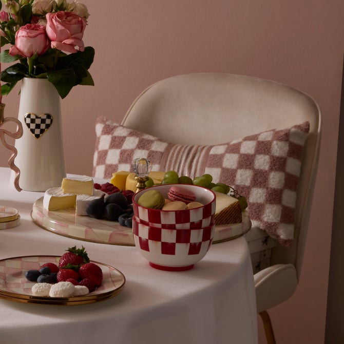 Cherry Check Breakfast Bowls, Set of 4 image number 3