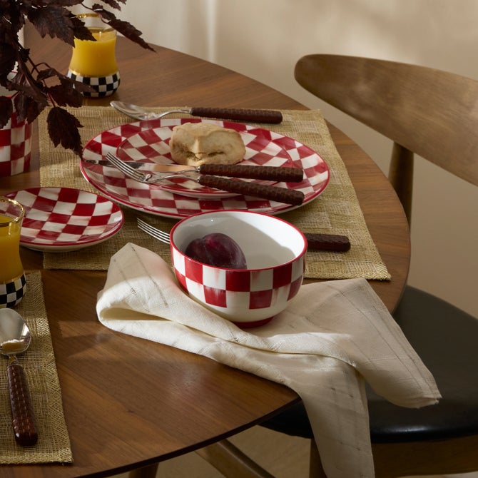 Cherry Check Breakfast Bowls, Set of 4 image number 4