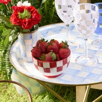 Cherry Check Breakfast Bowls, Set of 4