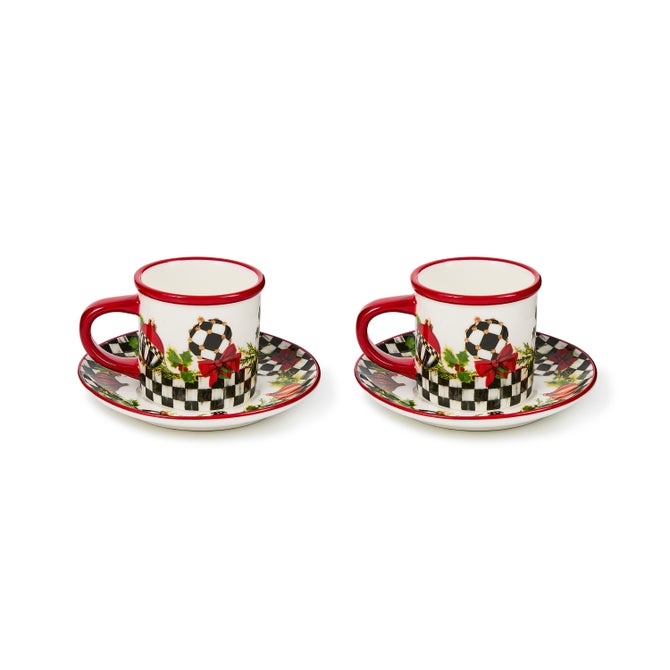 Deck the Halls Espresso Cup & Saucer, Set of 2 image number 0