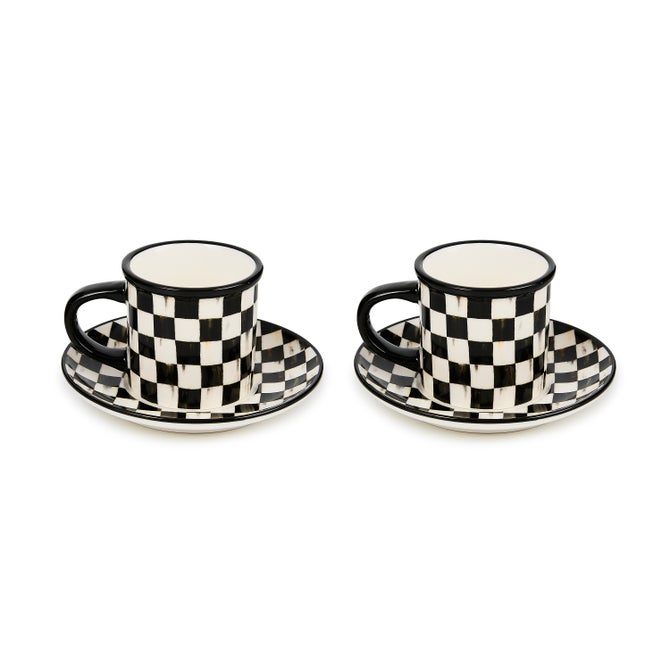 Courtly Check Espresso Cup & Saucer, Set of 2 image number 0