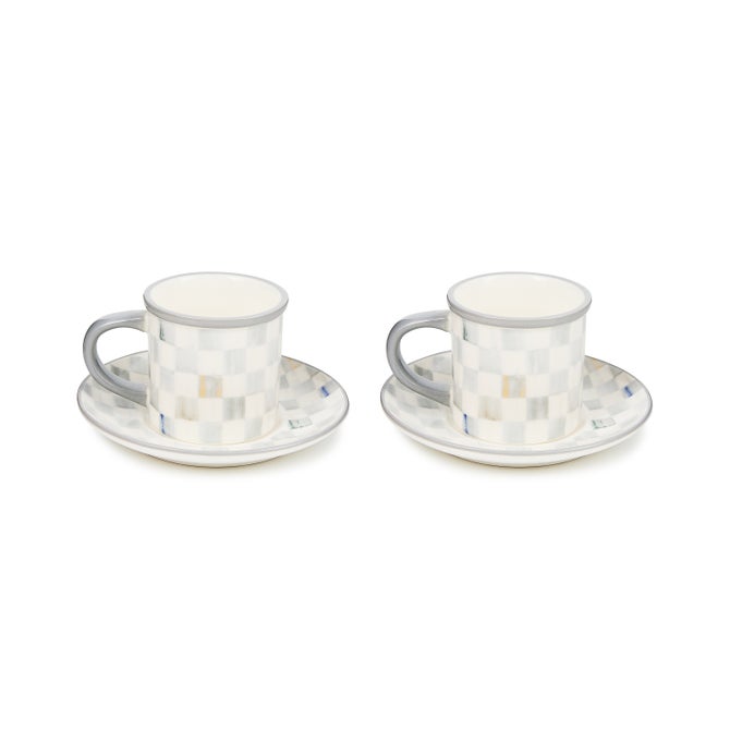 Sterling Check Espresso Cup & Saucer, Set of 2 image number 0