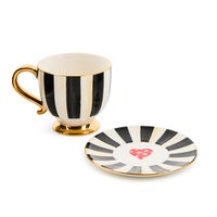 Courtly Stripe Cappuccino Cup
