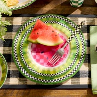 Watermelon Melamine Dinner Plates, Set of 4
