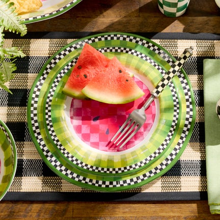 Watermelon Melamine Dinner Plates, Set of 4