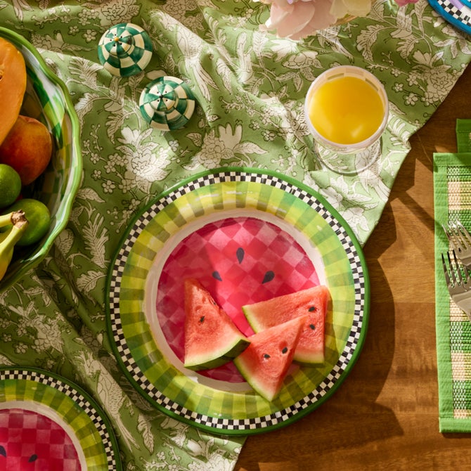 Watermelon Melamine Dinner Plates, Set of 4 image number 4
