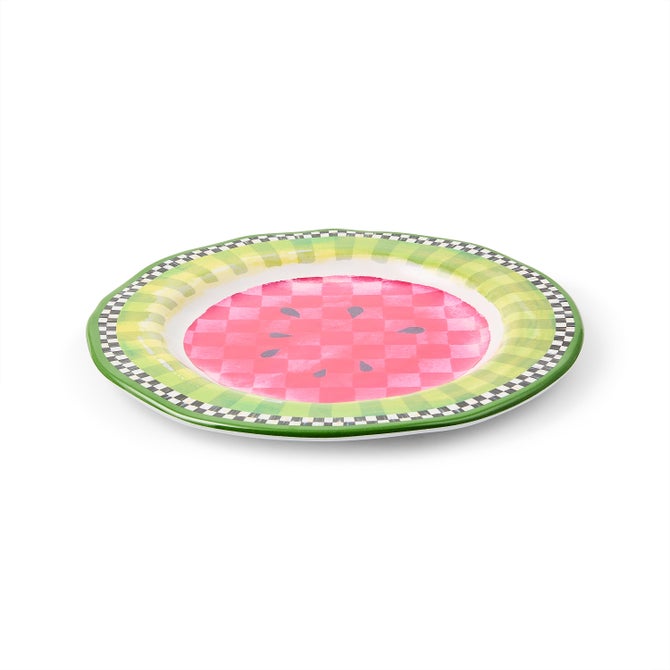 Watermelon Melamine Dinner Plates, Set of 4 image number 1