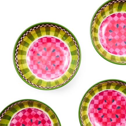 Watermelon Melamine Small Bowls, Set of 4