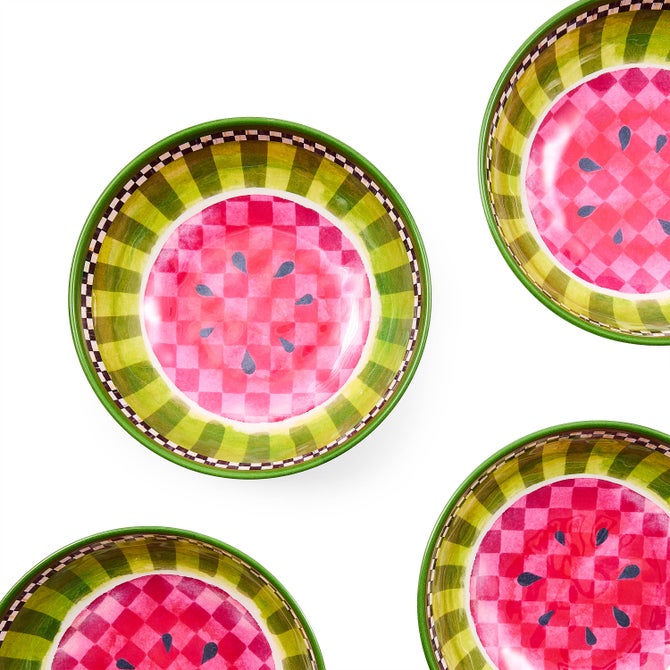Watermelon Melamine Small Bowls, Set of 4 image number 1