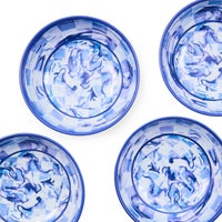 Blue Marble Check Melamine Small Bowls, Set of 4