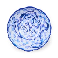 Blue Marble Check Melamine Serving Bowl