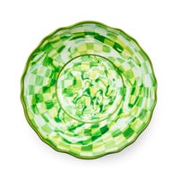 Green Marble Check Melamine Serving Bowl