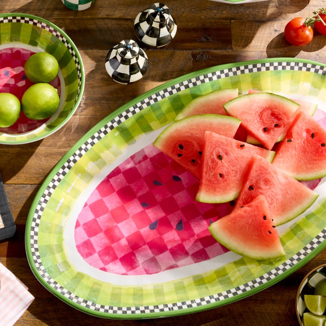 Watermelon Melamine Oval Platter image number 2