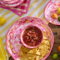 Pink Marble Check Melamine Large Platter