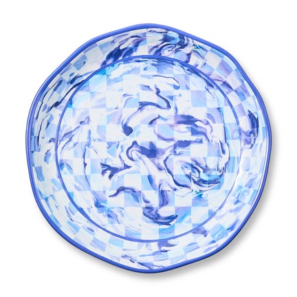 Blue Marble Check Melamine Large Platter