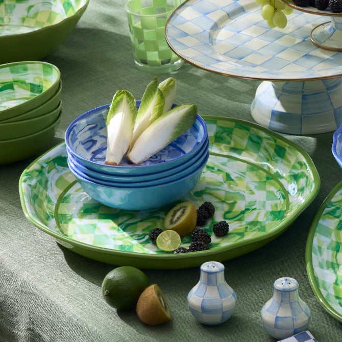 Green Marble Check Melamine Large Platter image number 2