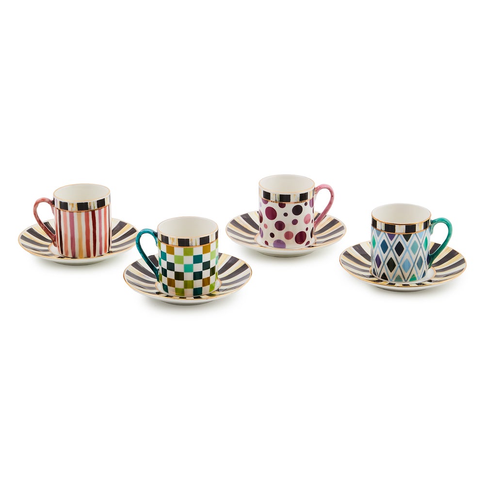 Sweetheart Espresso Cup & Saucer, Set of 4 mackenzie-childs Panama imagen 1