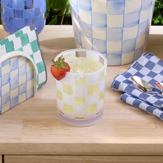 White Check Acrylic Tumblers, Set of 4 image number 3