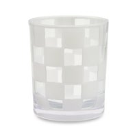 White Check Acrylic Tumblers, Set of 4
