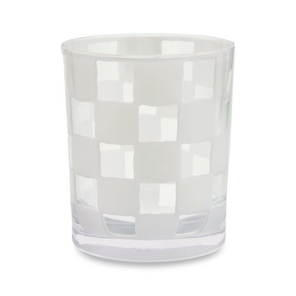 White Check Acrylic Tumblers, Set of 4