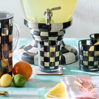 Black Check Acrylic Tumblers, Set of 4