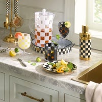 Black Check Acrylic Tumblers, Set of 4