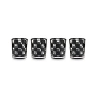 Black Check Acrylic Tumblers, Set of 4